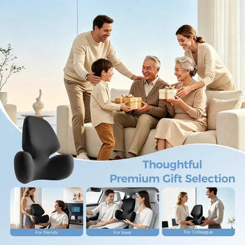 Vista 9 de BEBAS Almohada de apoyo lumbar para silla de oficina, cojín ergonómico de espuma viscoelástica para aliviar el dolor de espalda baja, funda lavable