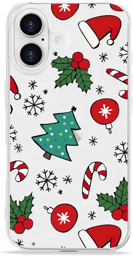 Vista 26 de LCHULLE Compatible con iPhone SE 2022/2020 Funda para iPhone 8 iPhone 7 Funda de Navidad Santa Vacaciones Diseño Transparente Claro Mujeres Hombres