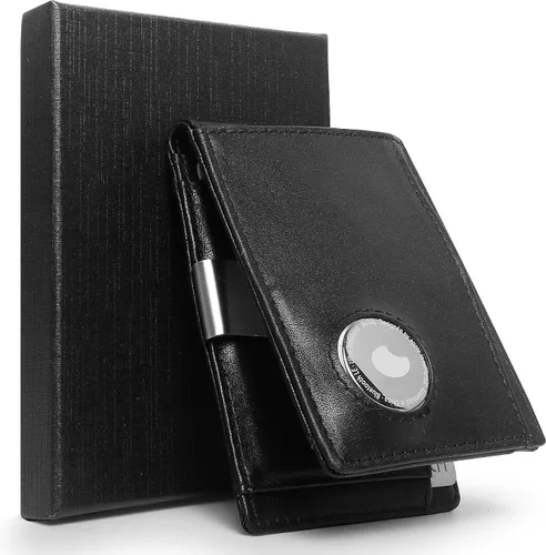Vista 2 de Meifei Funda de cuero genuino para hombre 11 tarjetas titular, Negro -, Sencillo