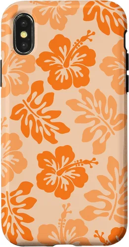 Vista 5 de Orange Hibiscus Y2K Tropical Floral Hawaiian Flowers Pattern Case for iPhone 17
