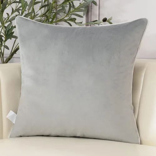 Vista 2 de Aeckself Funda de cojín para sofá de estilo granja, de 20 x 20 pulgadas, con bordado de hojas de terciopelo, funda de cojín cuadrada, lujosa