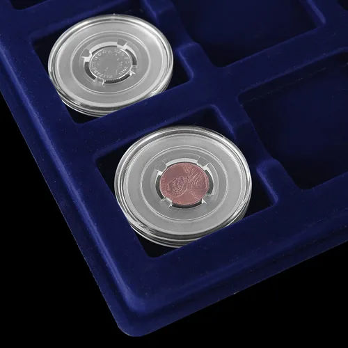 Vista 4 de Cápsulas de monedas con 4 bolsillos posicionamiento almohadillas flotantes coleccionista para Lincoln Cent/Penny/Canadian 1 Cents/Euro 2 Cents 6