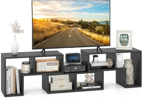 Vista 10 de KOTEK - Soporte de TV para TV de 50, 55, 60, 65 pulgadas, organizador de estantería de combinación gratuita, mesa de consola de TV con estantes
