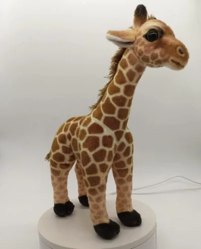 Vista 8 de GracesDawn Muñeca de jirafa marrón, jirafa de peluche grande, adecuada para temática de selva, decoración, abrazo, regalo ideal para niños de 12.5