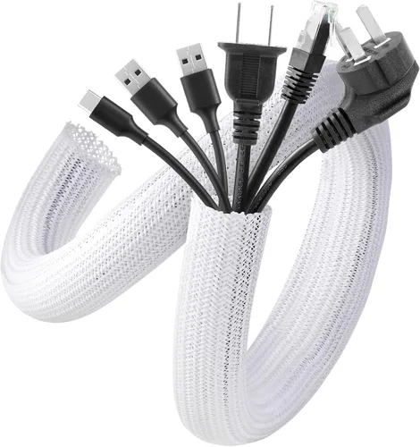 Vista 7 de AGPTEK Cable Sleeve, 10ft - 1 inch Cable Management Cord Hider, Black Negro