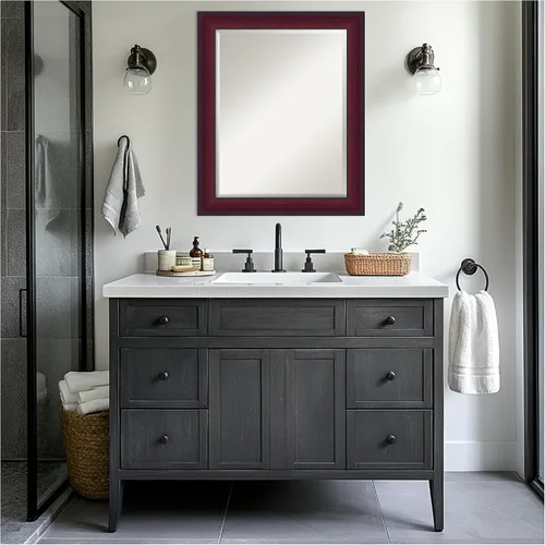 Vista 7 de Amanti Art Bathroom Mirror for Over Sink, Vanity Mirror, Wood Frame, Hangs Horizonally and Vertically, Bathroom Wall Decor, Beveled Edge