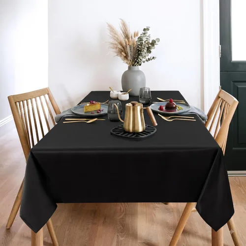 Vista 2 de Mantel rectangular de poliéster, manteles para mesas rectangulares de 6 pies, manteles de tela decorativa lavable para bodas, banquetes y campamento