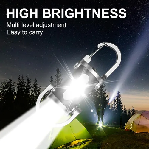 Vista 3 de Paquete de 2 Linternas Recargables para Llavero, Mini Linterna para Llavero EDC con 6 Modos de Luz Impermeable, Luz de Bolsillo Compacta COB