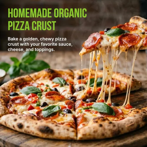 Vista 5 de Molino Rossetto Mezcla de masa para pizza, orgánica, gourmet, mezcla de corteza de pizza para una pizza casera perfecta, también es buena