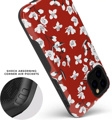 Vista 7 de Casely Funda para iPhone 11 Pro Max Funda floral de cerezo rojo