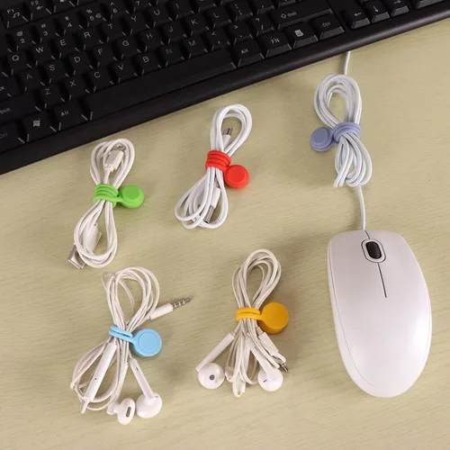 Vista 7 de 10 bridas magnéticas reutilizables, organizador de cables magnético de 4.3 pulgadas, lazos de silicona con imán fuerte para oficina, escuela, hogar