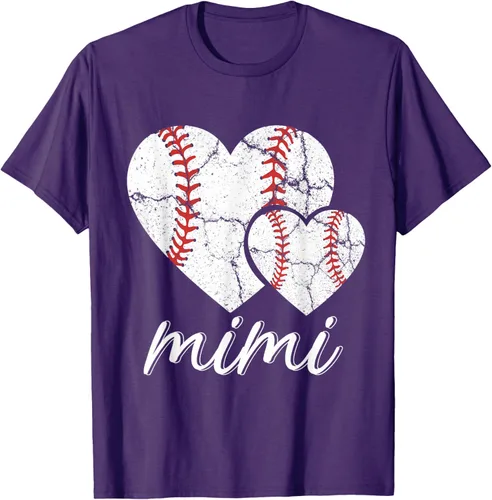 Vista 74 de Camiseta de béisbol Mimi para el Día de la Madre, Negro, S