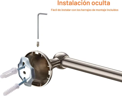 Vista 9 de BGL Juego de accesorios de baño, barra de toalla extensible ajustable de níquel cepillado, juego de 4 piezas de accesorios de baño montado en la 4