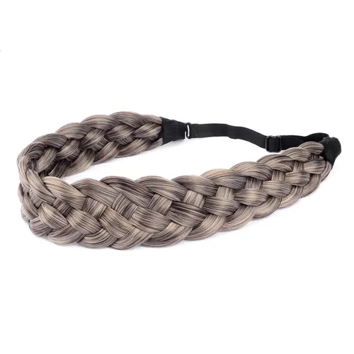 Vista 15 de Diadema clásica de cabello sintético trenzado de 5 hebras, trenzas gruesas y anchas, extensión de cabello con elástico para mujeres y niñas