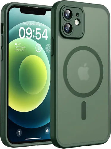 Vista 166 de TOCOL Funda para iPhone 11, compatible con Magsafe, protección completa de cámara, imanes integrados, protección contra caídas, funda translúcida