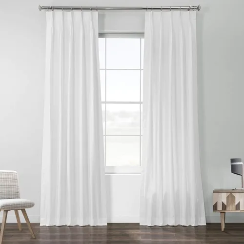 Vista 11 de HPD Half Price Drapes PRCT-S04B-84-FP - Cortina plisada de algodón sólido (1 panel), 25 x 84 pulgadas, gris Millstone