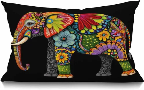 Vista 16 de Smooffly - Funda de cojín decorativa con estampado de leopardo para sofá, cintura lumbar, algodón y lino, rectangular, 12 x 20 pulgadas