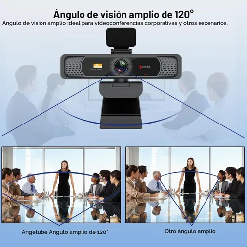 Vista 3 de Angetube Cámara web de gran angular 4K para PC, cámara web