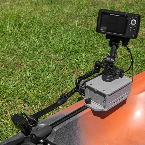 Vista 7 de YakAttack CellBlok Battery Box & Switchblade Transducer Arm Combo - Color Options USA Made Kayak Fish Finder Mounting Compact & Tool-Free