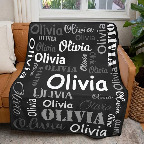 Vista 3 de Gudina Mantas y mantas personalizadas con nombre personalizado con nombre, manta de franela personalizada, regalos para niños, niñas, niños y bebés