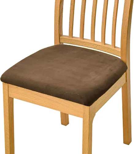 Vista 12 de Fundas de terciopelo para asiento de silla, fundas elásticas para sillas de comedor, fundas de asiento suaves y antideslizantes, fundas de asiento