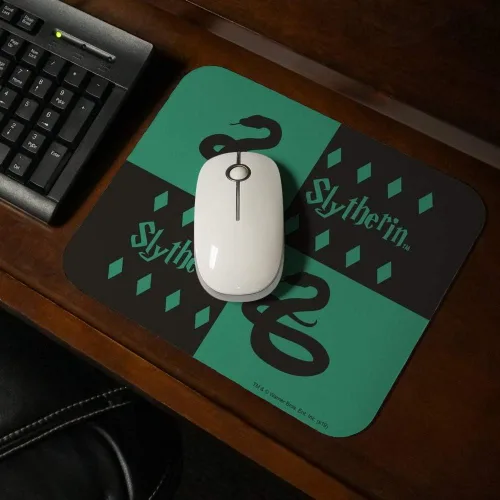 Vista 2 de Alfombrilla de mouse delgada de perfil bajo con patrón de Harry Potter Slytherin