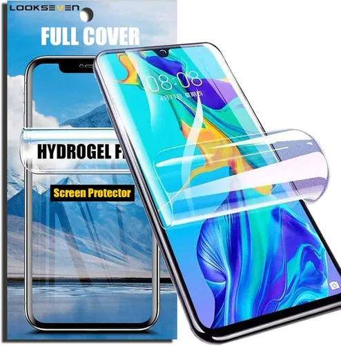 Vista 6 de LOOKSEVEN Paquete de 3 películas de hidrogel para Samsung Galaxy Note 8 y Note 9, protector de pantalla de TPU suave transparente, película