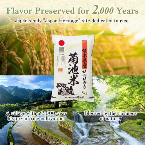 Vista 2 de Arroz blanco de grano corto HINOHIKARI 11.0 lbs de Kumamoto, Japón, galardonado con la "Especial A" por 11 años consecutivos, Producto Japonés