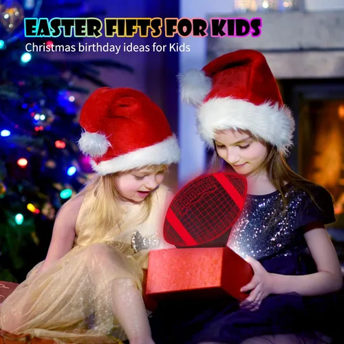 Vista 8 de Lámpara de ilusión 3D de fútbol, luz nocturna, 7 colores, cambio gradual automático, luces LED alimentadas por USB, regalos para niños