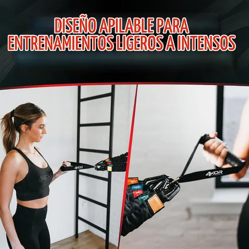 Vista 7 de Sistema de resistencia de cuerda de resistencia, con asas intercambiables, fundas protectoras de nailon, correas de pie, correas de anclaje y bolsa
