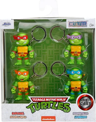 Vista 2 de Jada Toys - Teenage Mutant Ninja Turtles - Figuras fundidas a presión de 2.5 pulgadas, 4 unidades, figuras coleccionables con llavero, regalo