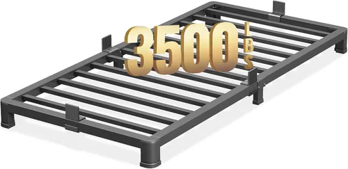 Vista 13 de NKZ Base de cama individual de 12 pulgadas, plataforma de metal resistente con patas de esquina redondas, soporte de listones de acero resistente