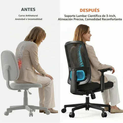 Vista 7 de ErgoSift Silla de oficina ergonómica M1 con profundidad de asiento