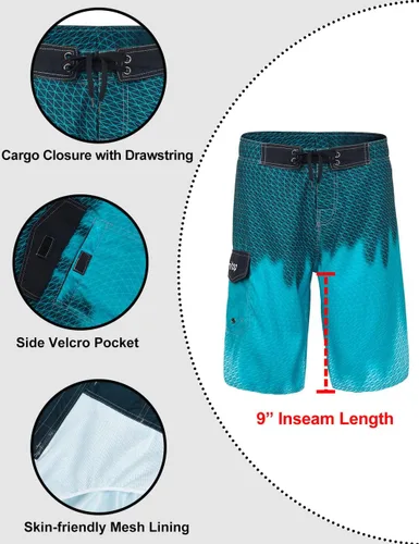 Vista 4 de unitop Bañador para hombre, ropa de playa, secado rápido, estampado hawaiano