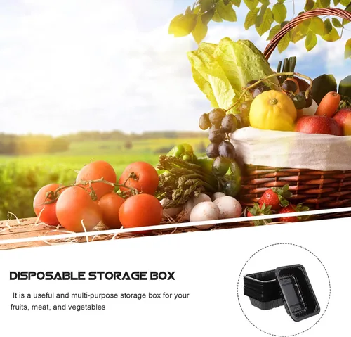 Vista 4 de Hemoton 50 bandejas desechables para verduras, bandejas de frutas resistentes para servir aperitivos, catering, recipientes de alimentos
