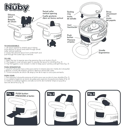 Vista 8 de Nuby Botella de agua impresa Flip-it Reflex con botón para llevar con boquilla suave, 12 onzas, más de 18 meses, 1 paquete, recibirás uno