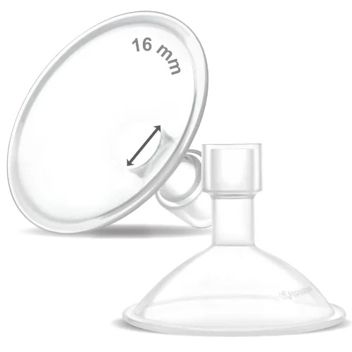 Vista 32 de Maymom MyFit Crater Series - Protector de pecho pequeño de 0.394 in con diseño de dos piezas compatible con piezas de bomba Medela; reemplazo