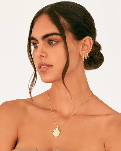 Vista 5 de PAVOI 18K Gold Plated 925 Sterling Silver Posts Small Hoop Earrings for Women - Trendy Geometric Plain Chunky Huggie Earscape Piercing Pack