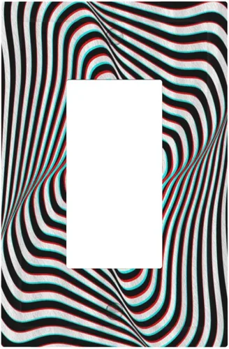 Vista 91 de Cubierta Decorativa de Interruptor de Luz con Ilusión Óptica Visual 3D, Cubierta de Placa de Pared de 1 Gang en Blanco sin Dispositivo, Cubiertas