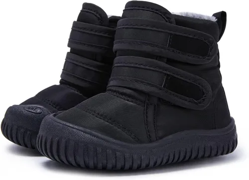 Vista 17 de BMCiTYBM Botas de nieve para bebés y niños pequeños, zapatos de invierno para niños y niñas, zapatos de bebé de piel sintética para clima frío