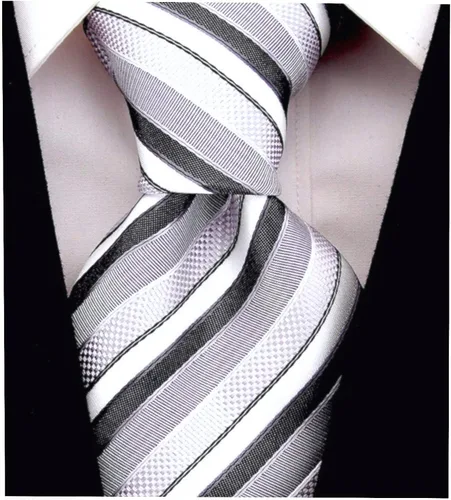 Vista 94 de Scott Allan - Corbatas de rayas para hombre - Corbata tejida para hombre