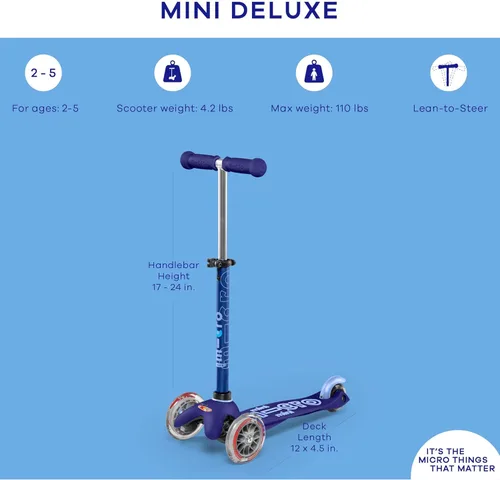 Vista 9 de Micro Kickboard - Mini Deluxe - Patinete Micro de tres ruedas de diseño suizo inclinado para dirigir