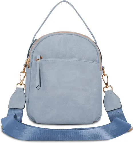 Vista 5 de E Bolso cruzado casual con múltiples bolsillos para mujer, ligero, mediano, con correa ajustable