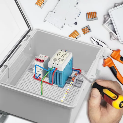Vista 5 de Caja Eléctrica Impermeable para Exteriores Caja de Conexiones Resistente a la Intemperie IP67 Carcasa de Plástico ABS Caja de Proyecto