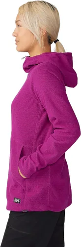 Vista 3 de Mountain Hardwear Sudadera con capucha Summit Grid para mujer, color Berry Glow, talla L