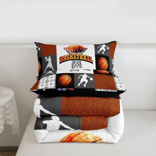 Vista 108 de Juego de ropa de cama de baloncesto para niños y adolescentes, juego de edredón deportivo para niños, tamaño matrimonial, suave, ligero, decoración