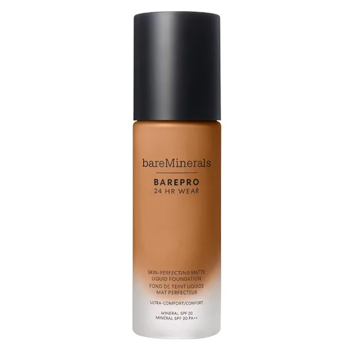 Vista 30 de bareMinerals BarePro 24HR Wear Matte Liquid Foundation Mineral SPF 20, Base de maquillaje de cobertura completa para piel madura, libre de aceite