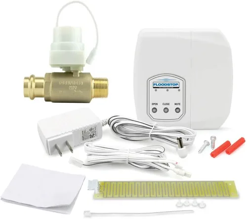 Vista 5 de Kit de detección de fugas de calentador de agua FloodStop con apagado automático del agua y alarmas visuales/audibles, 1" NPT MIP x FIP