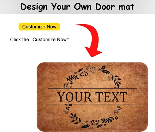 Vista 3 de Livole Tapete personalizado para puerta delantera, tapete de bienvenida personalizado con nombre de la familia, para interiores y exteriores