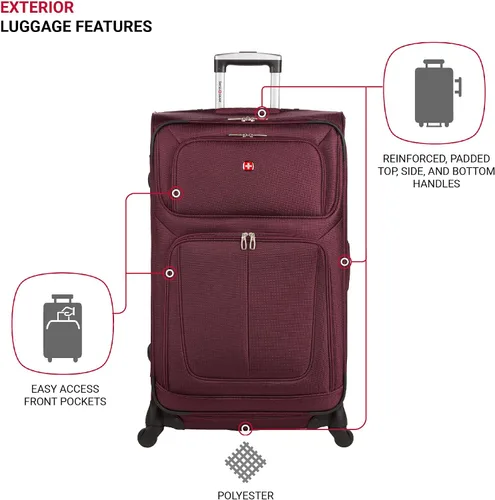 Vista 137 de SwissGear - Equipaje suave expandible Sion con ruedas, Negro